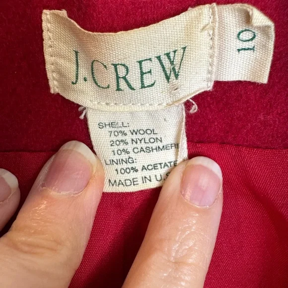 J. Crew vintage wool cashmere Vibrant oversized Red Women's Blazer size 10 - Picture 3 of 10